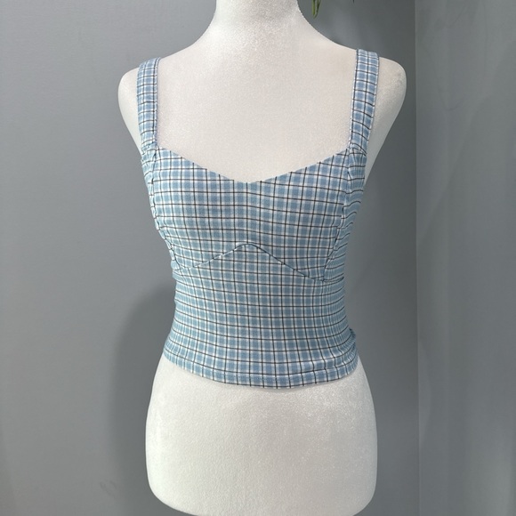 Hollister Tops - Blue Plaid Tank Top